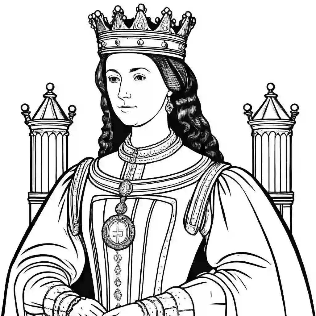 Queen Isabella I of Castile coloring pages